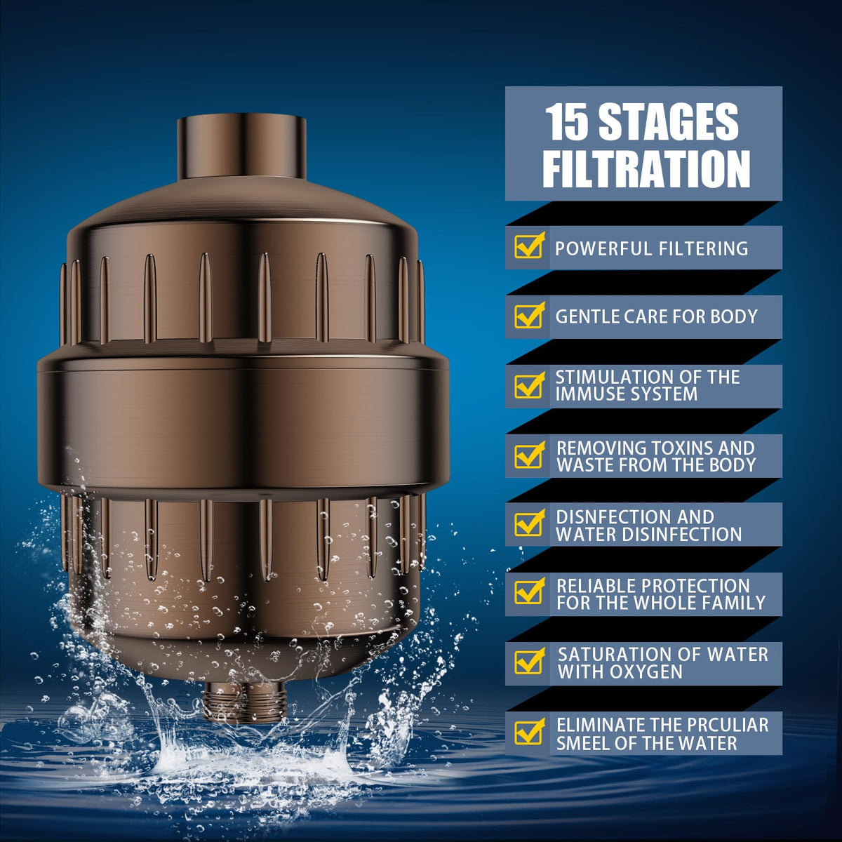 FEELSO Shower Head with Shower Filter, Filtered Shower Head for Hard Water