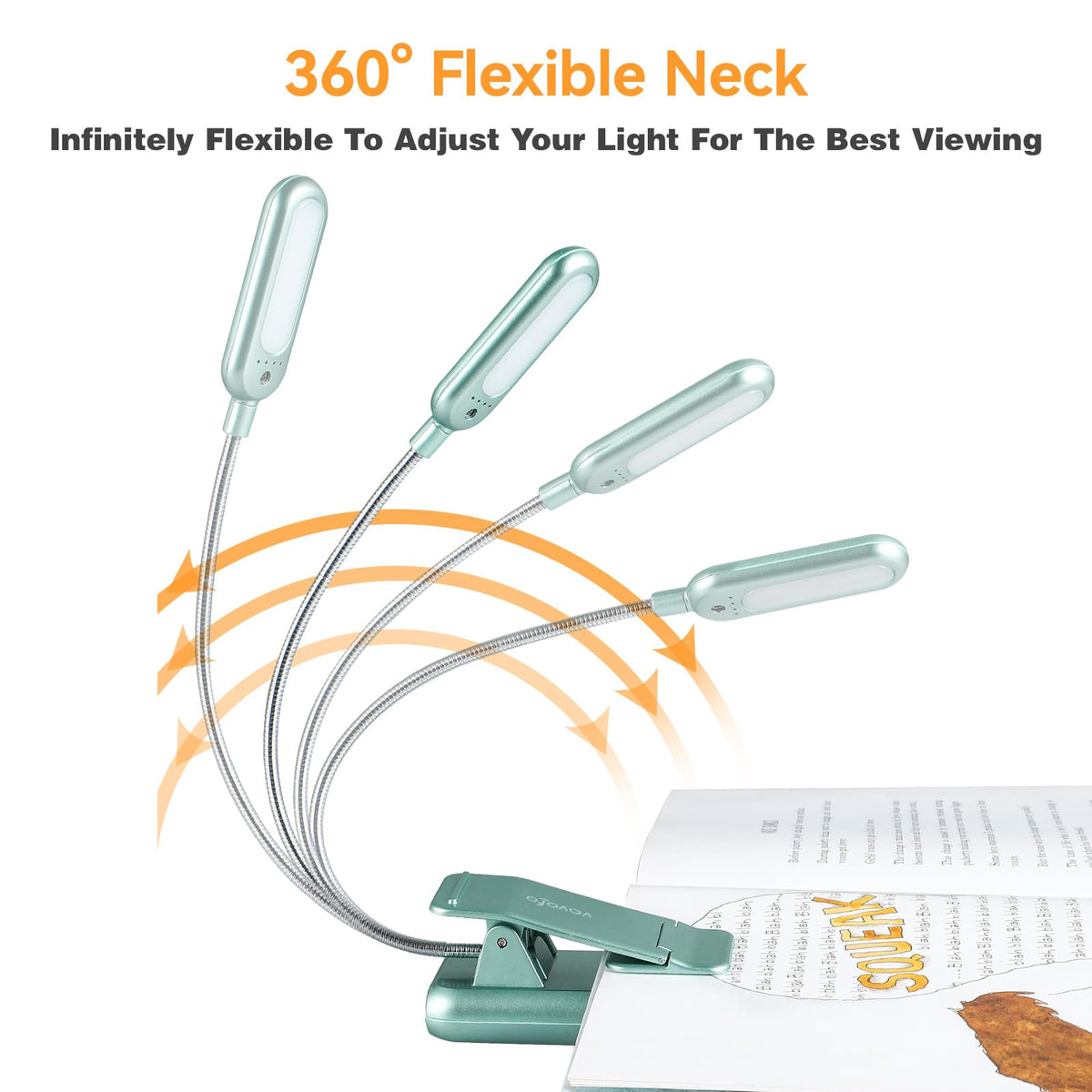 VAVOFO Rechargeable Reading Light, Clip on Book Light for Reading in Bed