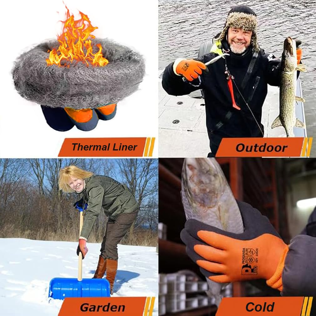 2 Pairs Waterproof Work Gloves Ultra-Grip Latex Coated Gardening Gloves, Durable and Versatile for Garden Car Fishing Outdoor Tasks