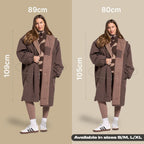 OHS Adults Drying Robe, Gifts for Women Outdoor Water-Resistant Changing Robe Womens Jacket Comfy Sherpa Privacy Robes for Women Men, Stay Dry Swimming Camping Drying Robes - S/M, L/XL