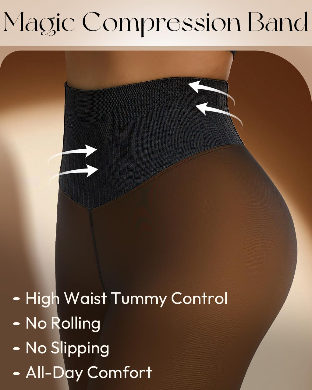 Fleece Lined Tights Leggings Women High Waist Sheer Thermal Tights