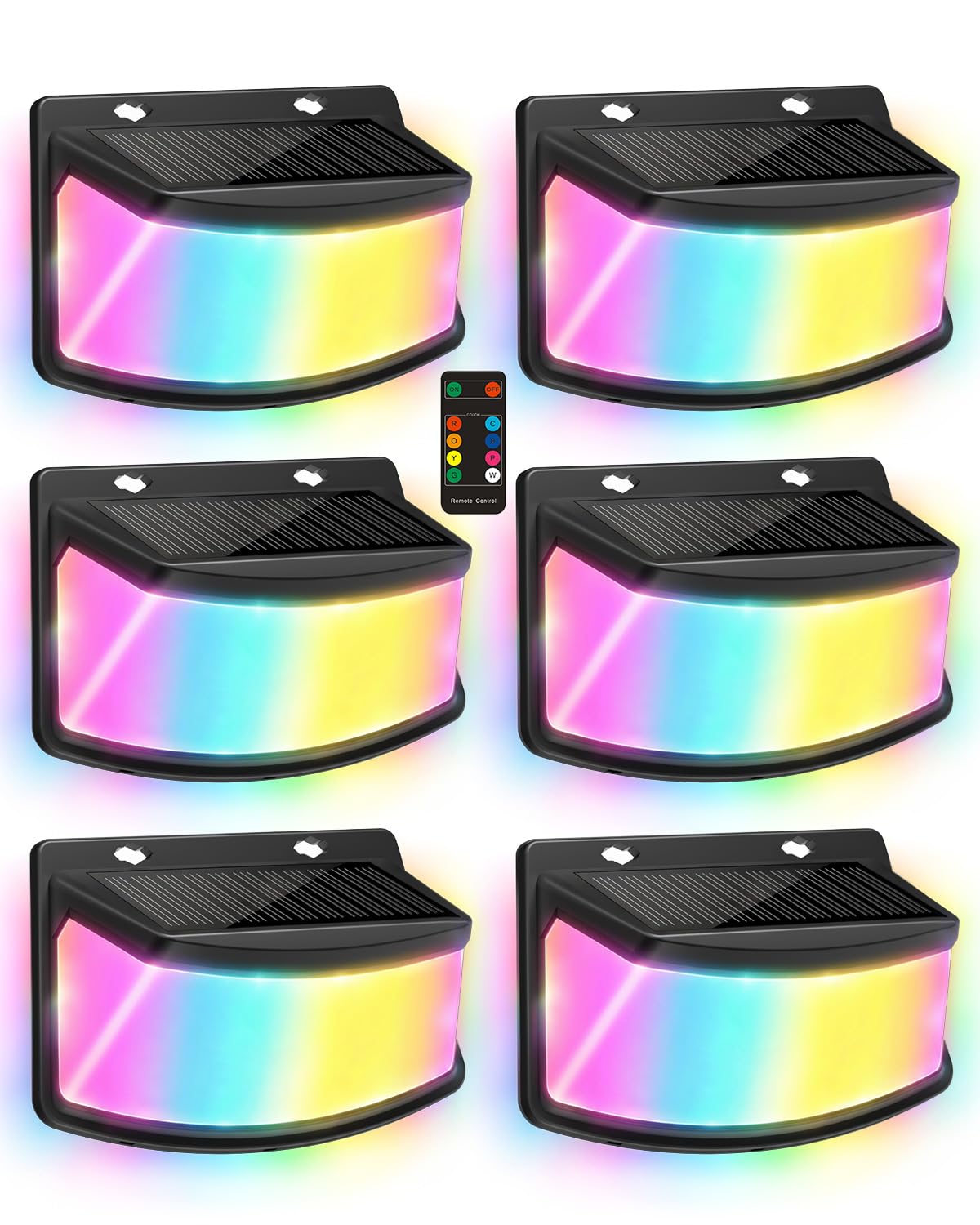 Aootek Solar Motion Sensor Lights Outdoor 120 LEDs, Black, 6 Pack