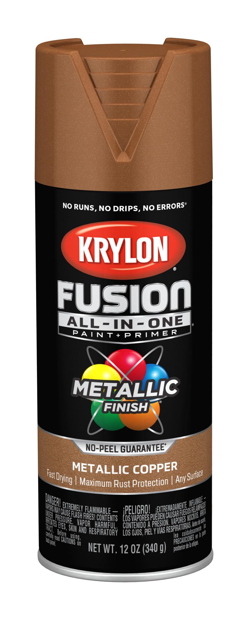 Krylon Fusion All-In-One, Metallic, Black Stainless Steel, 12 oz