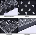 Aomig Bandana Head Scarf for Men and Women, Stylish Cowboy Headband Handkerchief, Multi-purpose Hair Scarf Paisley Print Unisex Headwraps, Bib Party Face Covering Headwear for Motorcycling