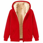 Womens Teddy Fleece Hoodies Sherpa Lined Fuzzy Jacket with Pockets Full Zip Hooded Sweatshirts Ladies Fall Winter Warm Jumper Coat Outwear Thermal Outfits Clothing