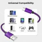 BASESAILOR USB A to USB C Charger Cable 3Pack 0.5/1/2M Black
