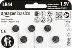 Amazon Basics 6-Pack LR44 Alkaline Button Coin Cell Battery, 1.5 Volt, Long Lasting Power, Mercury-Free,packaging may vary