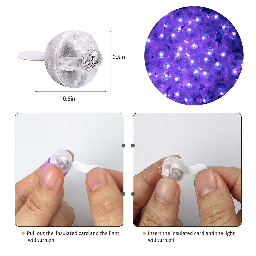 Aogist 200pcs 10-Colors Mini Lights with Hook,Long Standby Time Waterproof LED Balloon Light,Battery Powered,Ball Lamp for Balloon Paper Lantern Birthday Party Christmas Halloween
