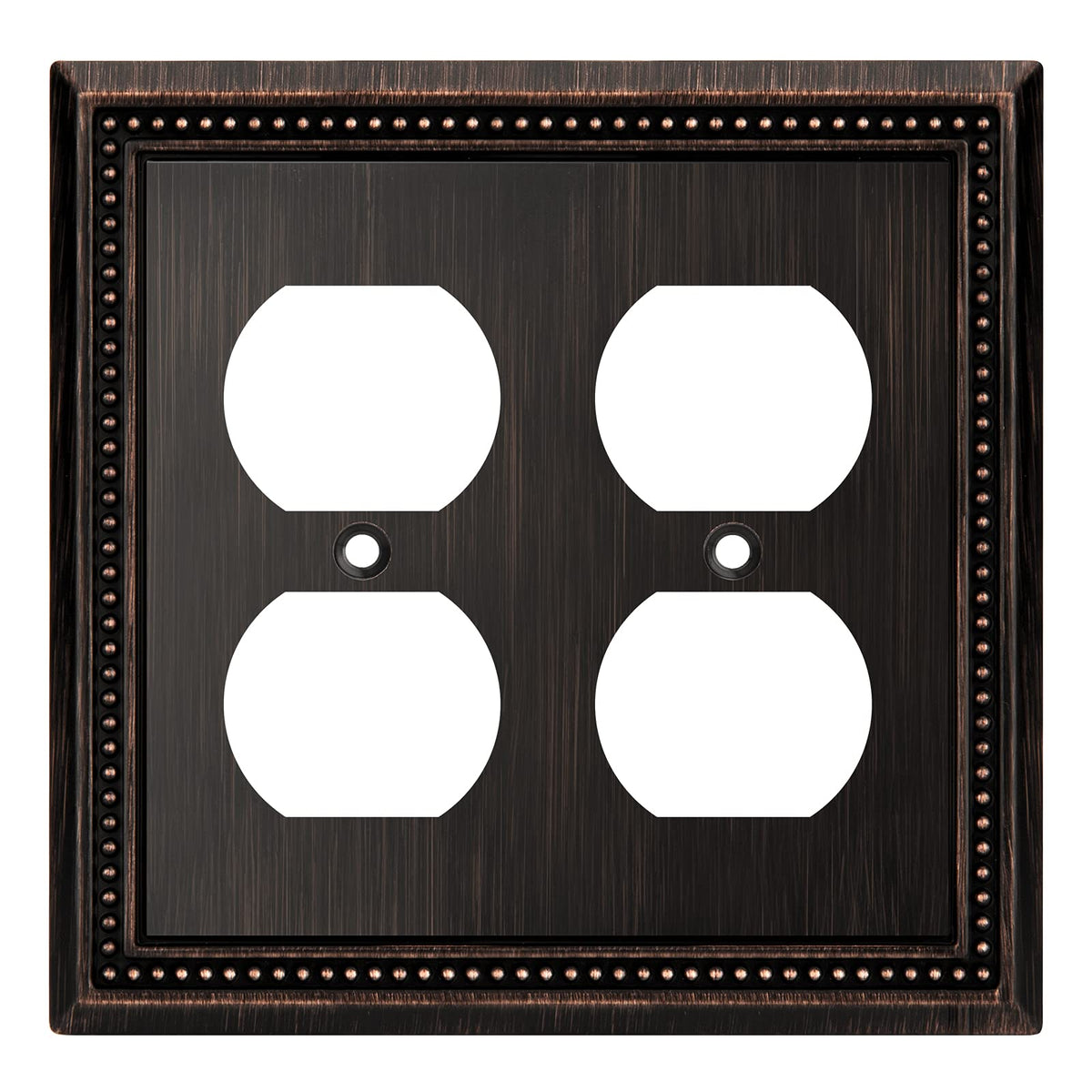 Sunken Pearls Heavy-Duty 4 Toggle Light Switch Plate, Antique Brass, 1 Pack
