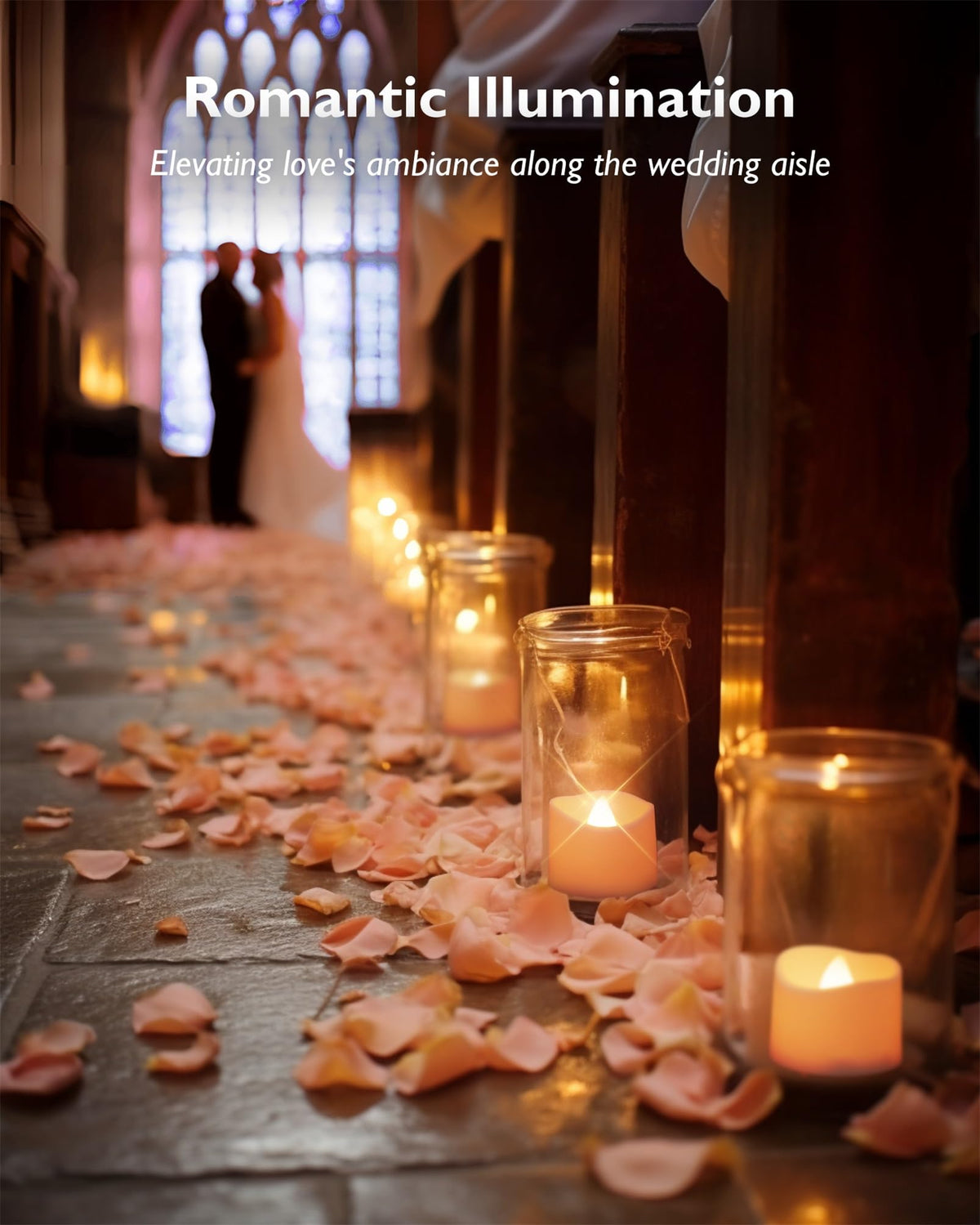 Homemory 24-Pack Flameless Tea Lights Candles Battery Operated, 200+ Hours