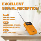XHDATA D219 Portable Radio Retro FM AM SW Radio Battery Operated for Household Outdoor Camping Hiking Pocket Radio Beige