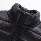 Men Winter Warm Down Jacket Long Sleeve Quilted Coats Casual Puffer Jackets Mens Outdoor Ski Hiking Windproof Stand Collar Full Zip Outwear Solid Color Thermal Coat