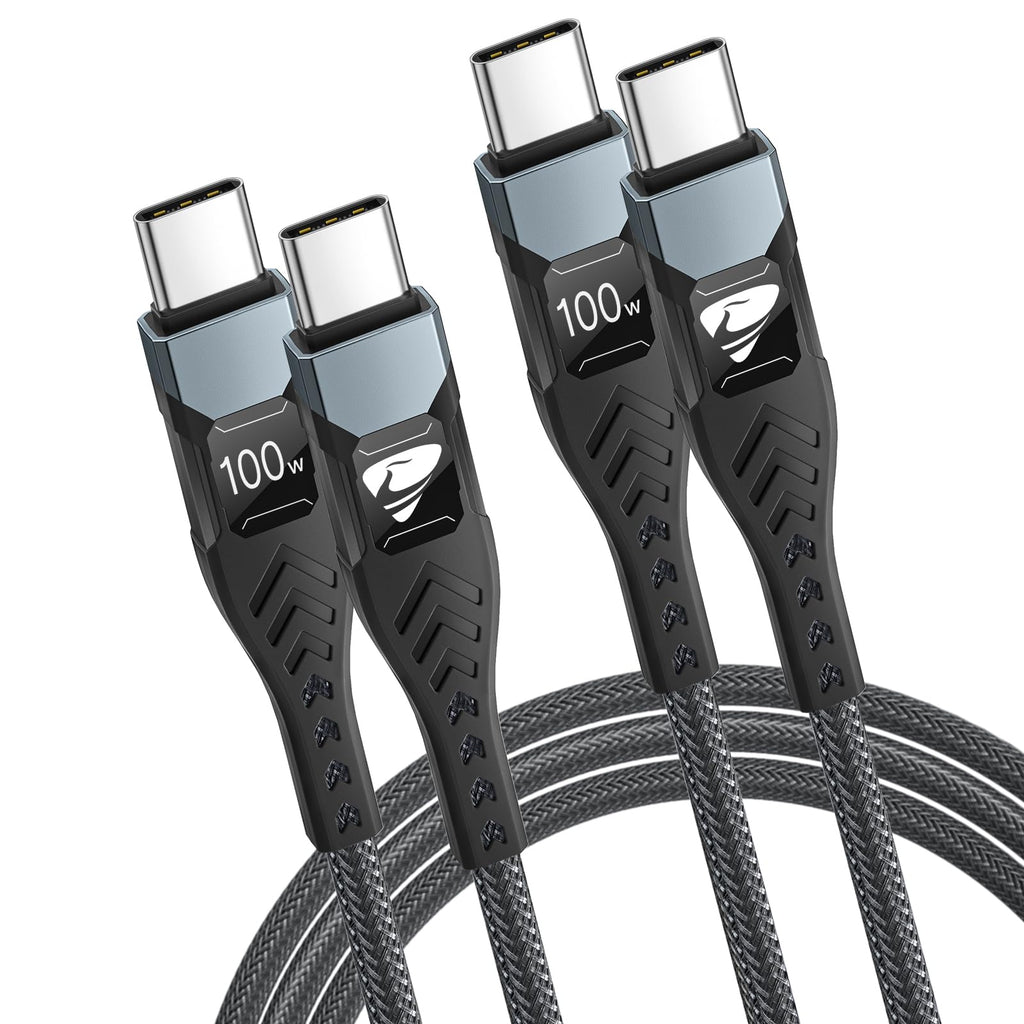 USB C to USB C, 100W 5A Fast Charging Cable [2Pack/2M] USB Type C Charger Fast Charge Lead Usbc to Usbc Cable for iPhone 15 16 17 Pro Max Plus iPad Pro MacBook Samsung Galaxy S23 S22 S24 S25 Ultra etc