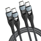 USB C to USB C, 100W 5A Fast Charging Cable [2Pack/2M] USB Type C Charger Fast Charge Lead Usbc to Usbc Cable for iPhone 15 16 17 Pro Max Plus iPad Pro MacBook Samsung Galaxy S23 S22 S24 S25 Ultra etc