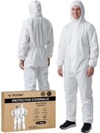 TICONN Hazmat Suit Disposable Coveralls, Full Body Lab Overall Paint Suit