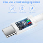 USB C Charger Cable,2-PACK 6FT/1.8M USB C to USB C Cable,60W Fast Charging