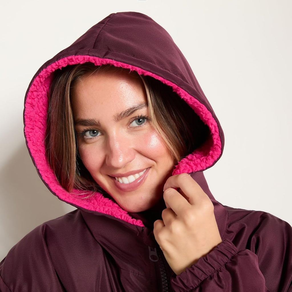 OHS Adults Drying Robe, Gifts for Women Outdoor Water-Resistant Changing Robe Womens Jacket Comfy Sherpa Privacy Robes for Women Men, Stay Dry Swimming Camping Drying Robes - S/M, L/XL