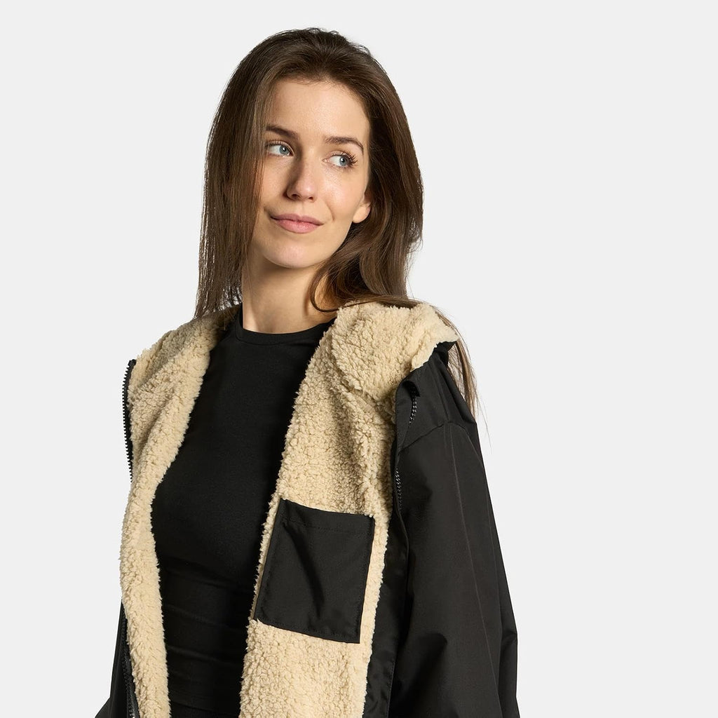 OHS Adults Drying Robe, Gifts for Women Outdoor Water-Resistant Changing Robe Womens Jacket Comfy Sherpa Privacy Robes for Women Men, Stay Dry Swimming Camping Drying Robes - S/M, L/XL