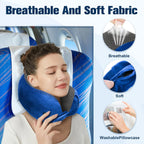 Cirorld Travel Pillow for Airplane, Neck Pillow for Travel, Memory Foam Travel Neck Pillow for Adults, Adjustable & Compact Flight Pillow, Ergonomic Neck Cushion, With Ear Plugs, Eye Mask, Carry Bag