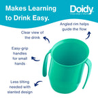 Doidy Cup, Open Cup for Training Baby 6 Months-3 Years, 200ml, Slanted Weaning Cup with Handles for Learning to Drink, BPA Free (Orange)