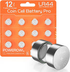 POWEROWL 12-Pack LR44 SR44 L1154 1.5V Alkaline Button Cell Batteries Watches, Key Fobs, Toys & Small Electronics