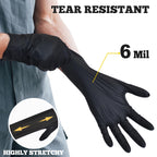 TitanFlex Disposable Nitrile Exam Gloves - 6-mil, Black, Heavy Duty, Latex Free, Food Safe for Cooking