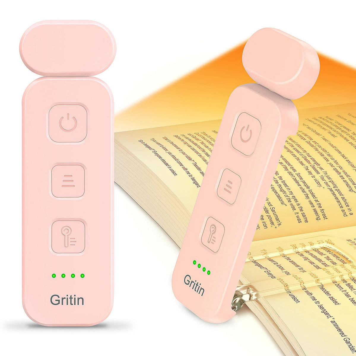 Gritin Reading Light, Rechargeable Book Light for Reading in Bed