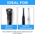 Double Dragon 2-Pack UK Electric Toothbrush & Shaver Plug Adapter | 2-Pin to 3-Pin Bathroom Converter | Supports UK EU Round & US Flat 2-Pin Plugs | 1A Fused | Compatible with Oral-B, Braun, Philips