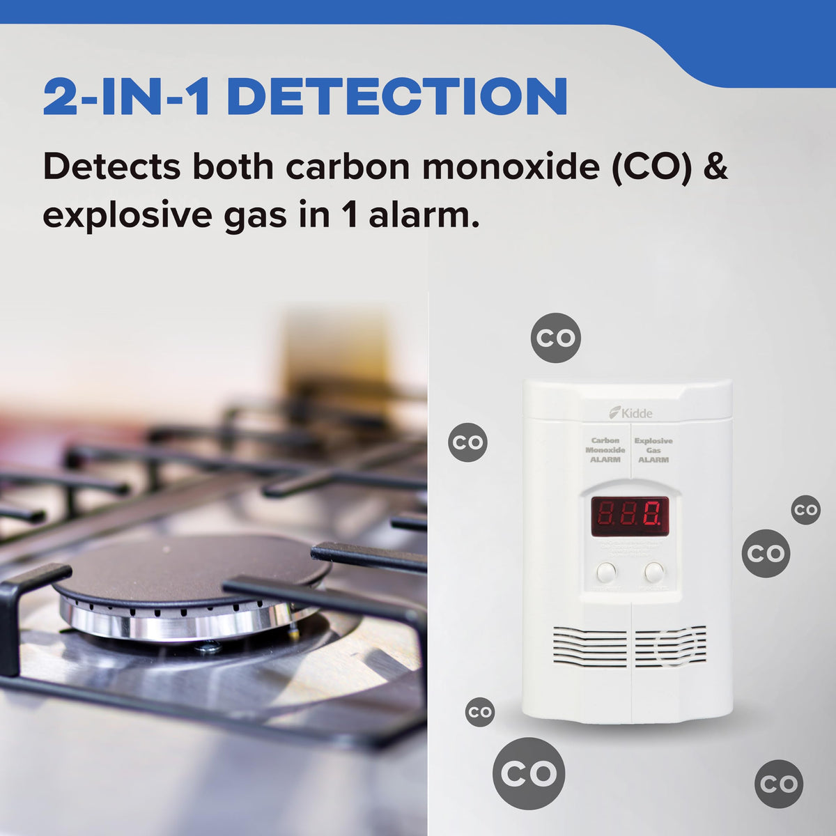 Kidde Carbon Monoxide & Explosive Gas Alarm, Plug-in & AA Battery, COPDLG