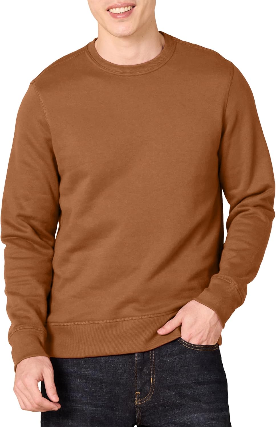 Amazon Essentials Men's Crew-Neck Fleece Sweatshirt with Ribbing (Available in Big and Tall)