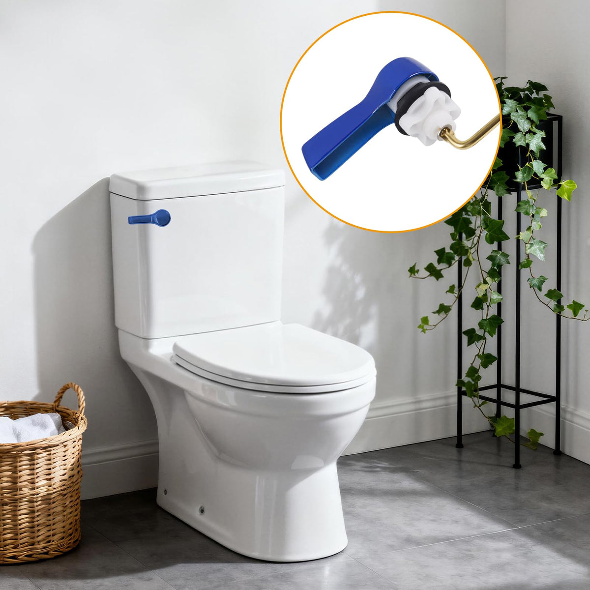 Hibbent Universal Metal Front Mount Toilet Handle Replacement Kit