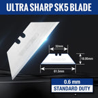 WORKPRO Utility Knife Blades, 100-Pack SK5 Steel Blades with Dispenser