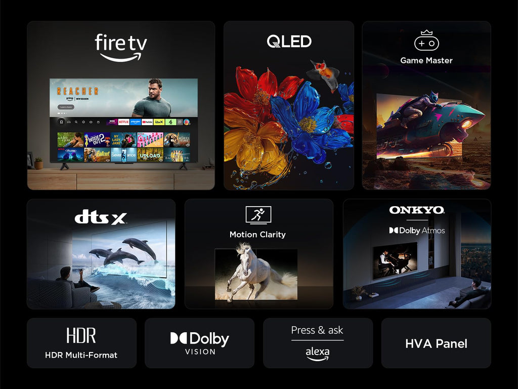 TCL 85T6C-UK 85 Inch QLED 4K HDR TV, Fire TV (Smart TV with Dolby Vision & Atmos, HDR10+, Press & Ask Alexa