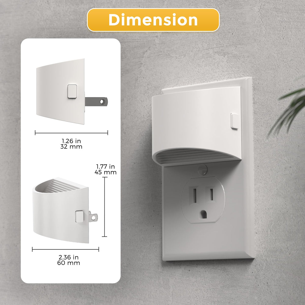 L LOHAS LED Night Lights Plug into Wall, Dimmable Night Light 2 Pack