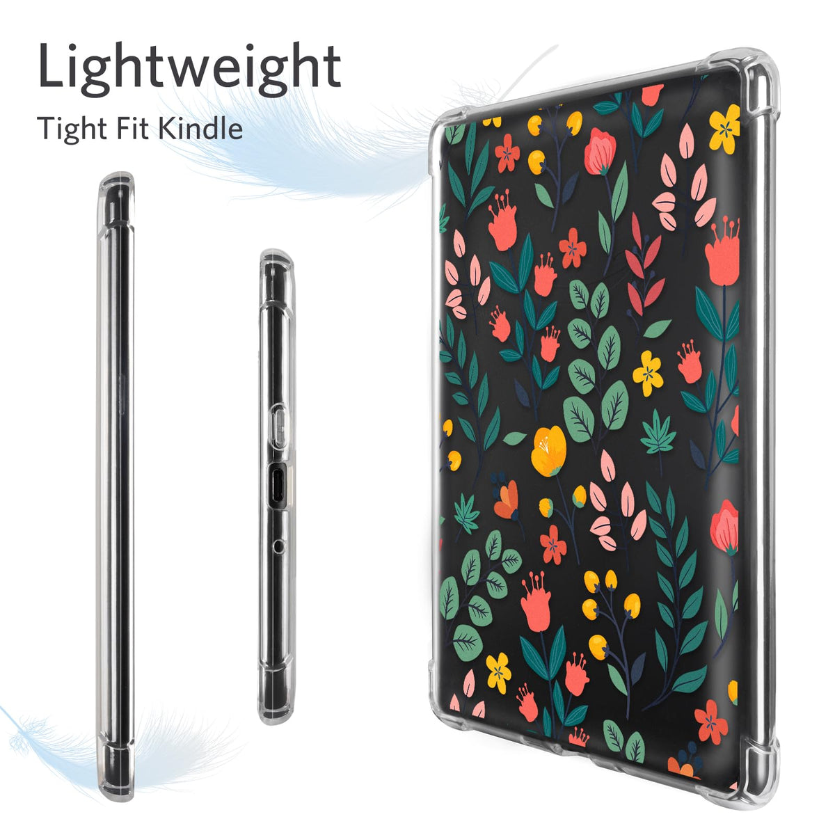 CoBak Clear Case for 6" Kindle 11th Generation 2024 and 2022 - Ultra-Slim Soft TPU Transparent Cover with Hand Strap, Lightweight & Durable Protection, Rose Gold