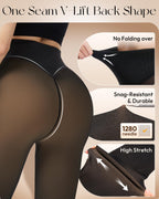 Fleece Lined Tights Leggings Women High Waist Sheer Thermal Tights