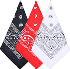 Aomig Bandana Head Scarf for Men and Women, Stylish Cowboy Headband Handkerchief, Multi-purpose Hair Scarf Paisley Print Unisex Headwraps, Bib Party Face Covering Headwear for Motorcycling