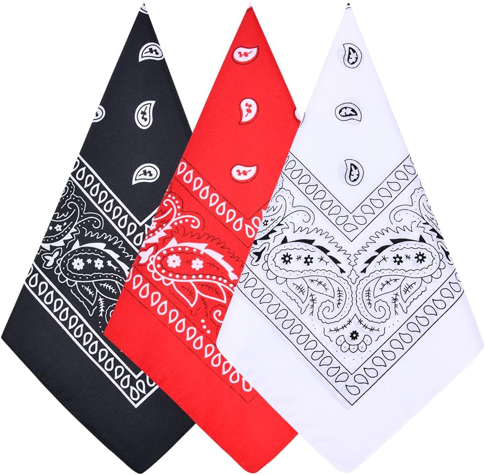 Aomig Bandana Head Scarf for Men and Women, Stylish Cowboy Headband Handkerchief, Multi-purpose Hair Scarf Paisley Print Unisex Headwraps, Bib Party Face Covering Headwear for Motorcycling