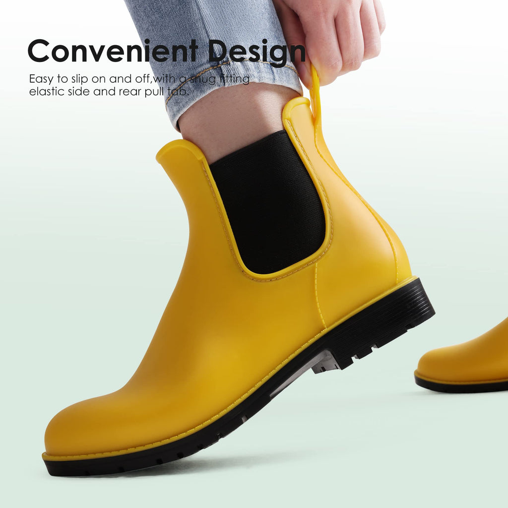 DREAM PAIRS Women's Ankle Wellies Chelsea Rain Boot