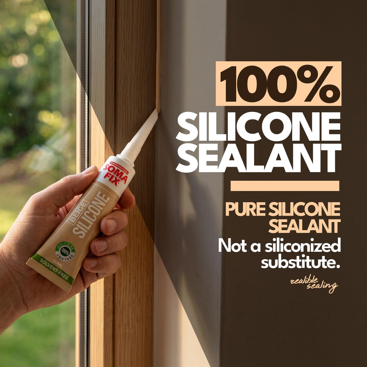 Brown Silicone Sealant, Waterproof & Flexible Sealant and Adhesive - 280ml
