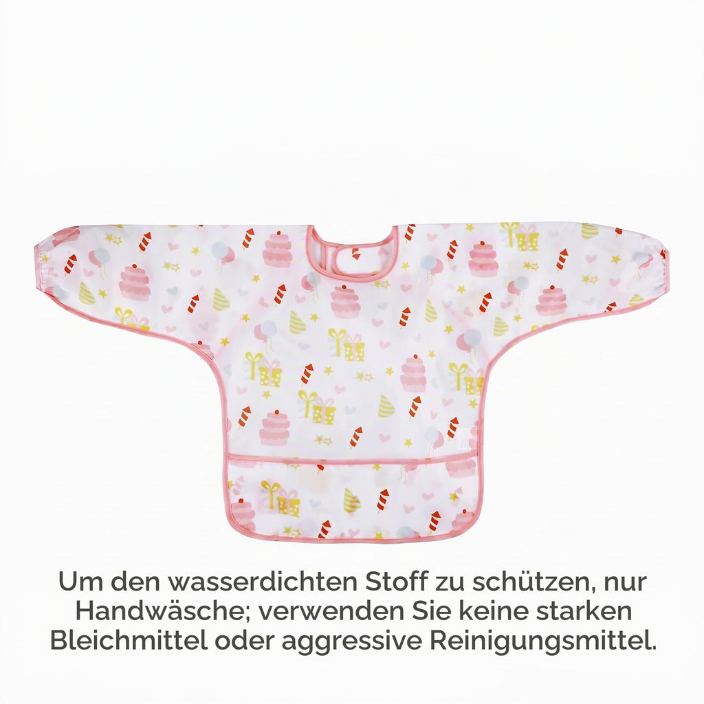 PandaEar 3 Pack Baby Weaning Bibs with Long Sleeves | Waterproof Toddler Bibs 6-24 Months