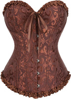 KUOSE Womens Black Basque Body Shaper Overbust Corset Top Plus Size S-6XL