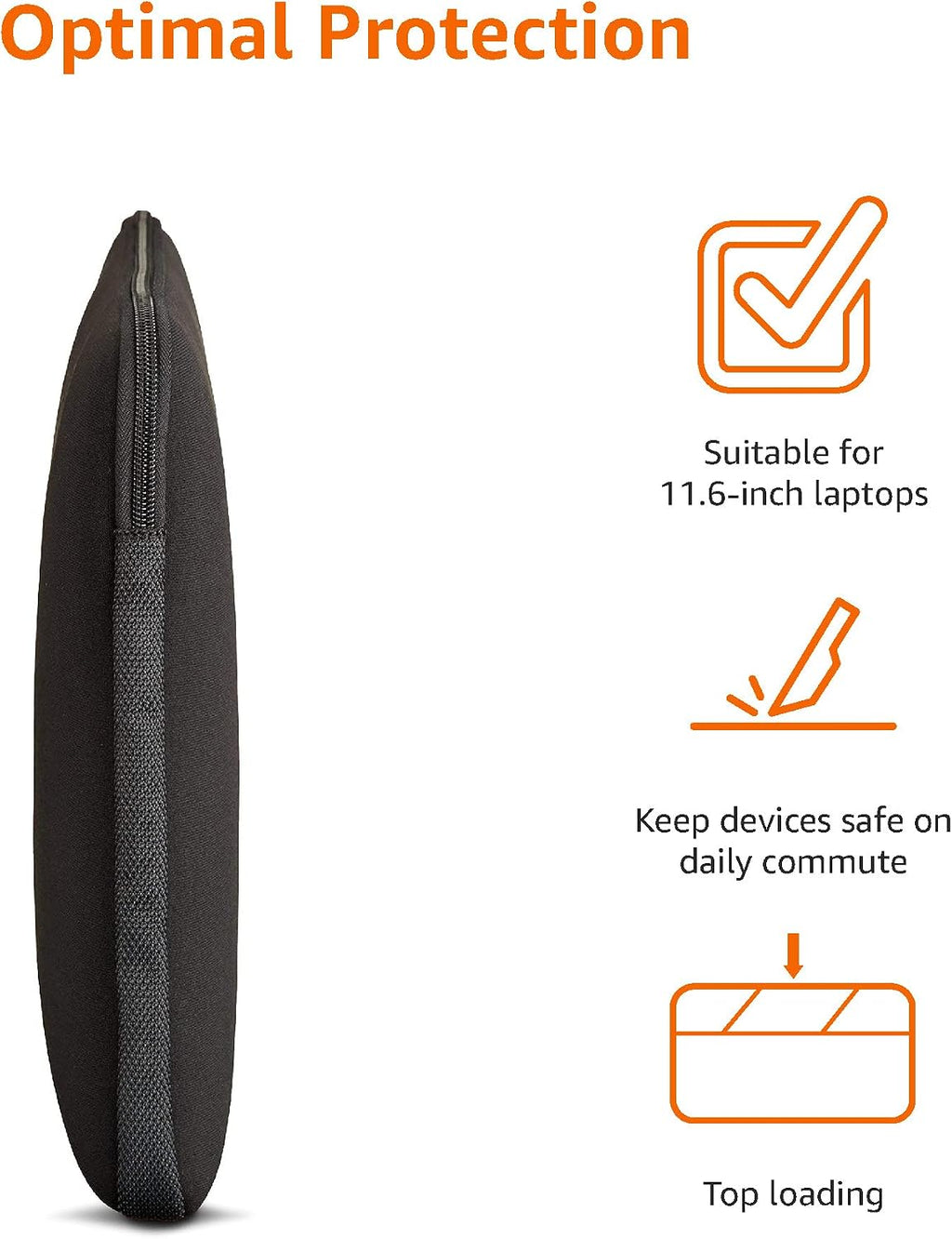 Amazon Basics 29.5 cm Laptop Sleeve Case in Black