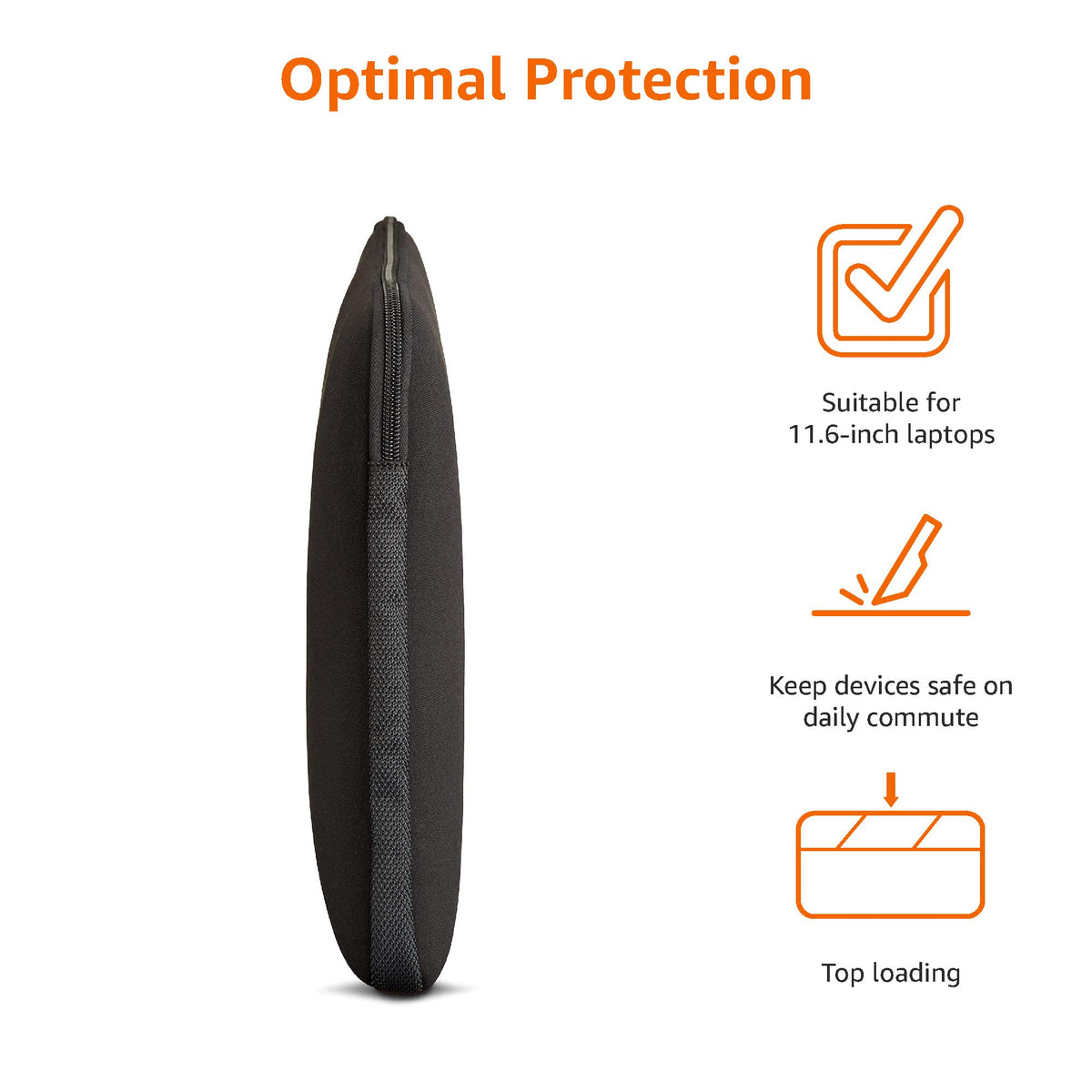 Amazon Basics 29.5 cm Laptop Sleeve Case in Black