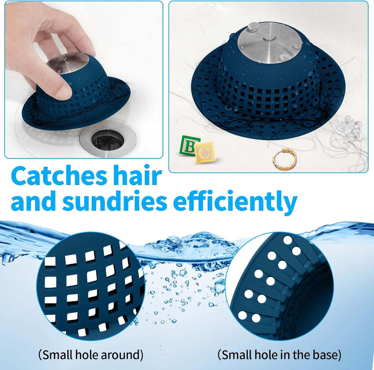 Aluvor Shower Drain Hair Catcher Bathtub Drain Cover Sink Drain Protector
