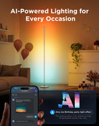 Govee RGBIC Floor Lamp Basic, 1000lm LED Corner Lamp, Black