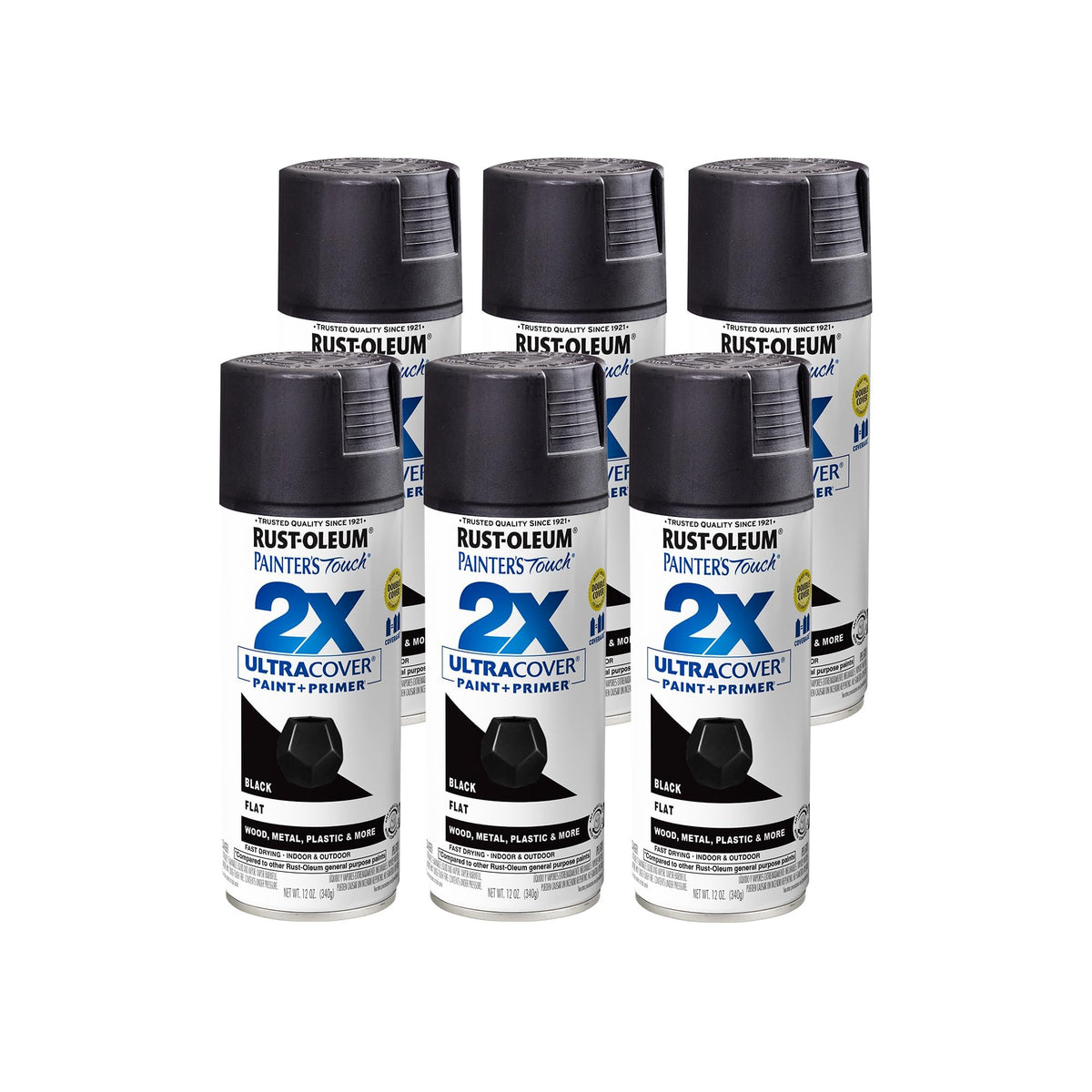 Rust-Oleum 334023-6PK Painter's Touch 2X Ultra Cover Spray Paint, 12 oz, Gloss Almond, 6 Pack