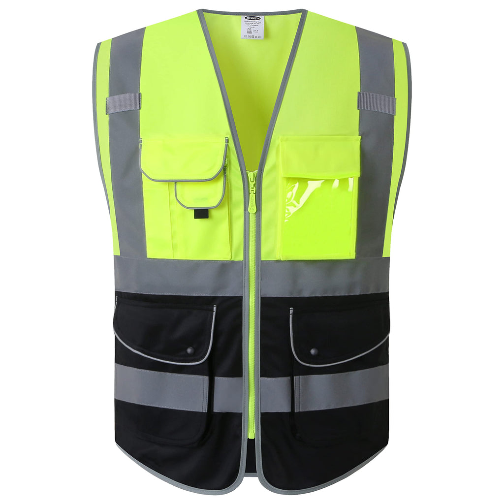 JKSafety Safety Vest for Men Women Reflective Hi Vis JK150 Green 3XL
