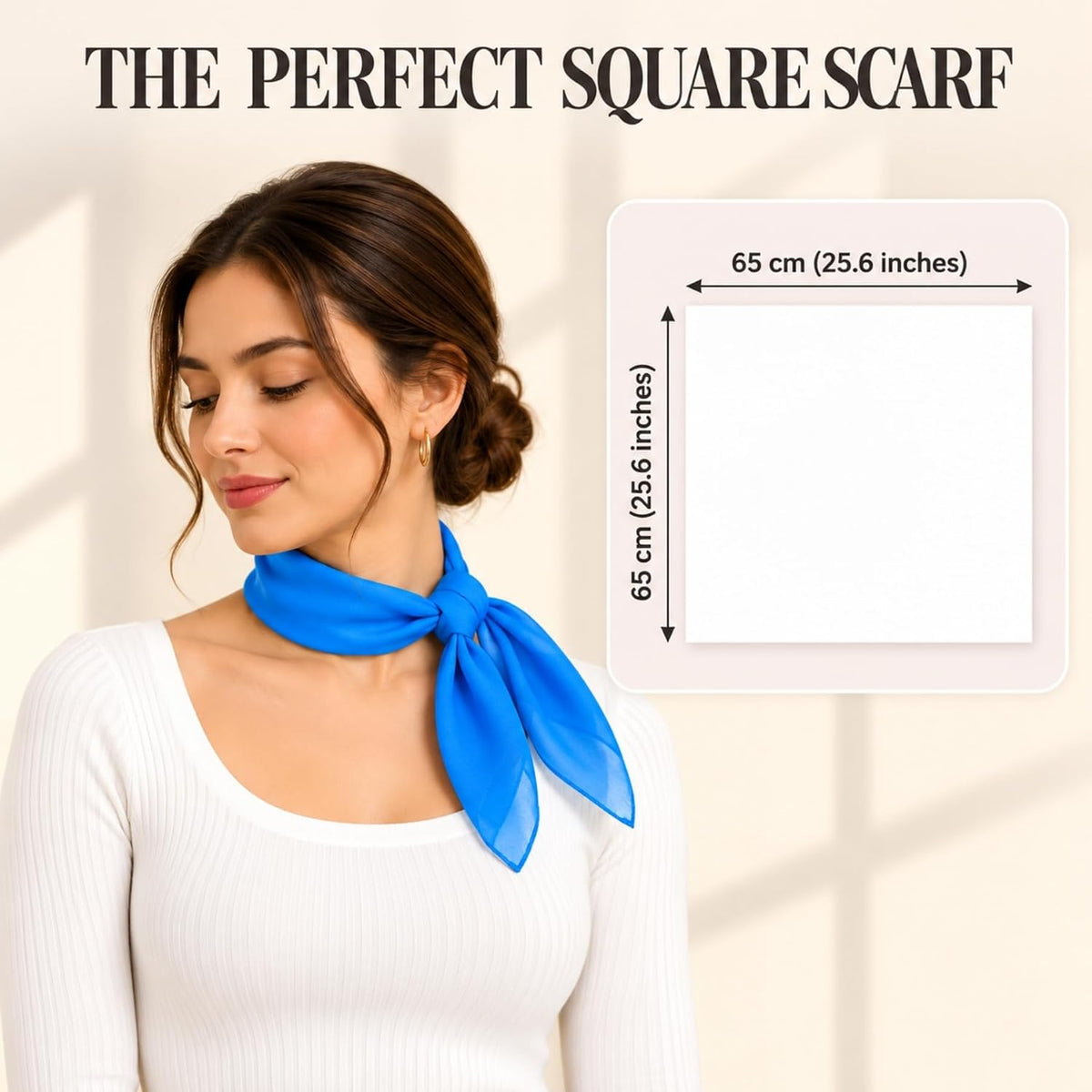 WESTEND CHOICE Square Chiffon Scarves Women's Neck Scarf 50s Retro Bandana