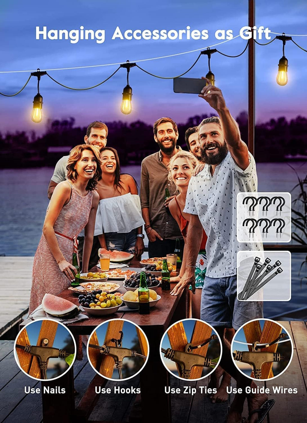 Brightown 52FT Solar String Lights Outdoor Waterproof, Last 30+ Hrs Runtime